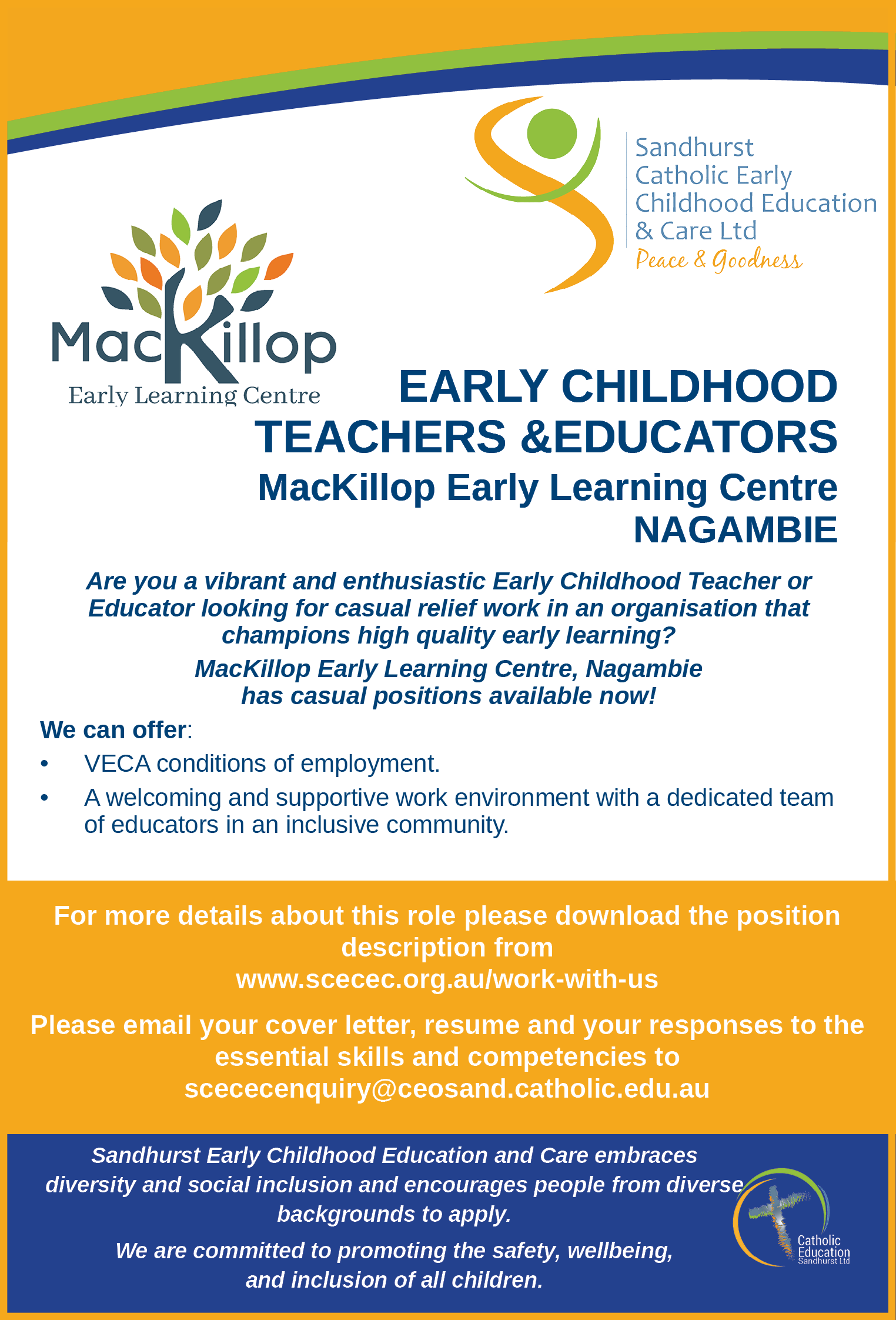 SCECEC Ltd ADVERT MACKILLOP EARLY CHILDHOOD TEACHERS EDUCATORS 220424